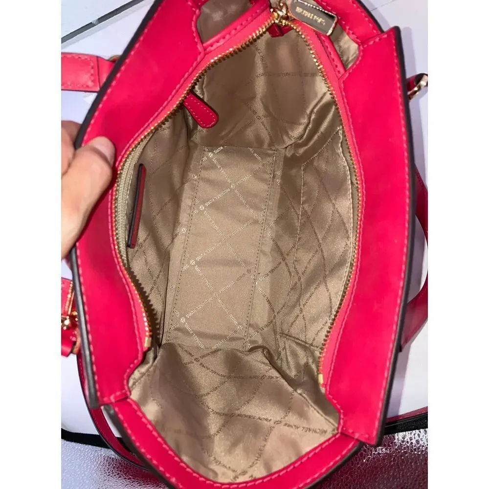 MICHAEL KORS WATERMELON COLOR PEBBLED LEATHER CROSSBODYBAG